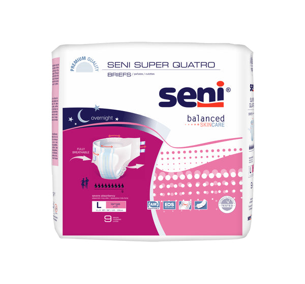 Seni Super Quatro Briefs with Tabs - Severe Absorbency