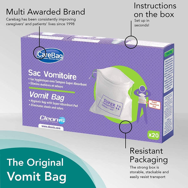 Vomit Bag with Super Absorbent Pad